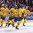 MONTREAL, CANADA - JANUARY 2: Sweden's Joel Eriksson Ek #20 celebrates a first period goal against Slovakia'swith teammates Alexander Nylander #19, Oliver Kylington #7 and Rasmus Asplund #18 during quarterfinal round action at the 2017 IIHF World Junior Championship. (Photo by Andre Ringuette/HHOF-IIHF Images)

